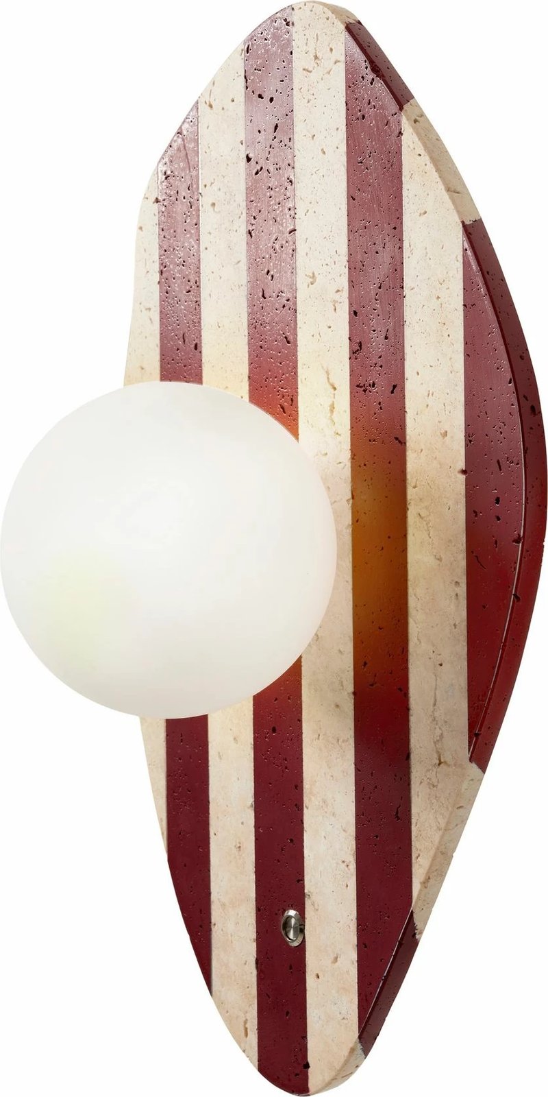 Llambë muri Opviq, Push, trup travertini, kapak qelqi, bezhë, e bardhë, e kuqe