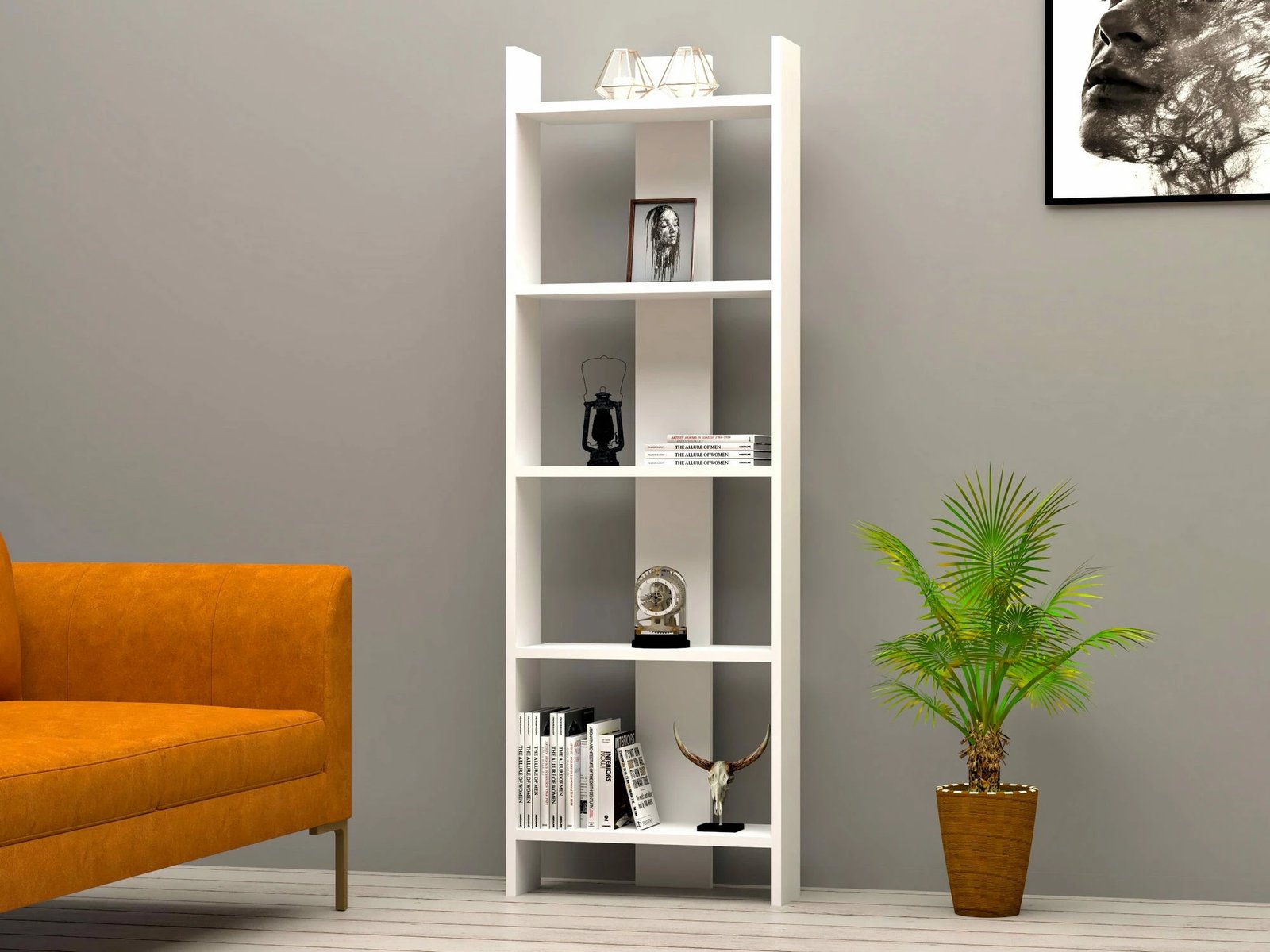 Raft librash Hanah Home, Virba, ngjyrë e bardhë