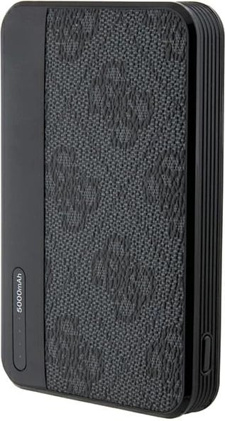 Powerbank Guess GUPB5LP4GEGK 5000mAh, 15W, 4G Leather Metal Logo, e zezë