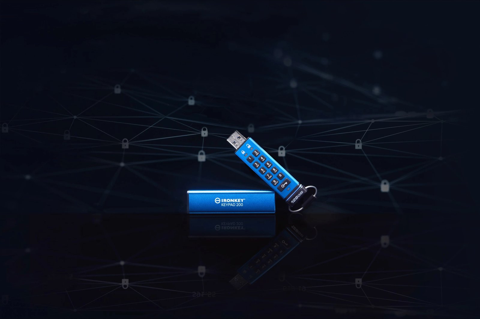 USB stick Kingston IronKey Keypad 200 128GB kaltër