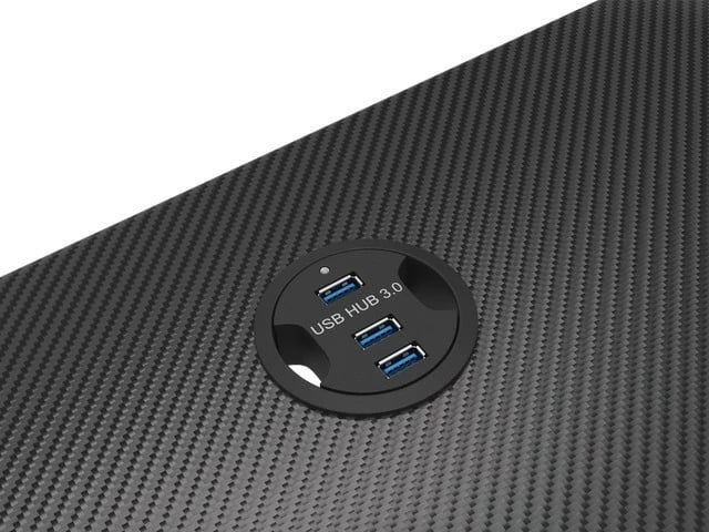 Tavolinë gaming Natec Genesis Holm 200 RGB, 113x60cm, me ndriçim RGB, e zezë