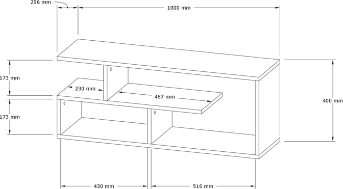 Mbajtës TV Waldo, ngjyrë e bardhë, 100x29.5x40cm