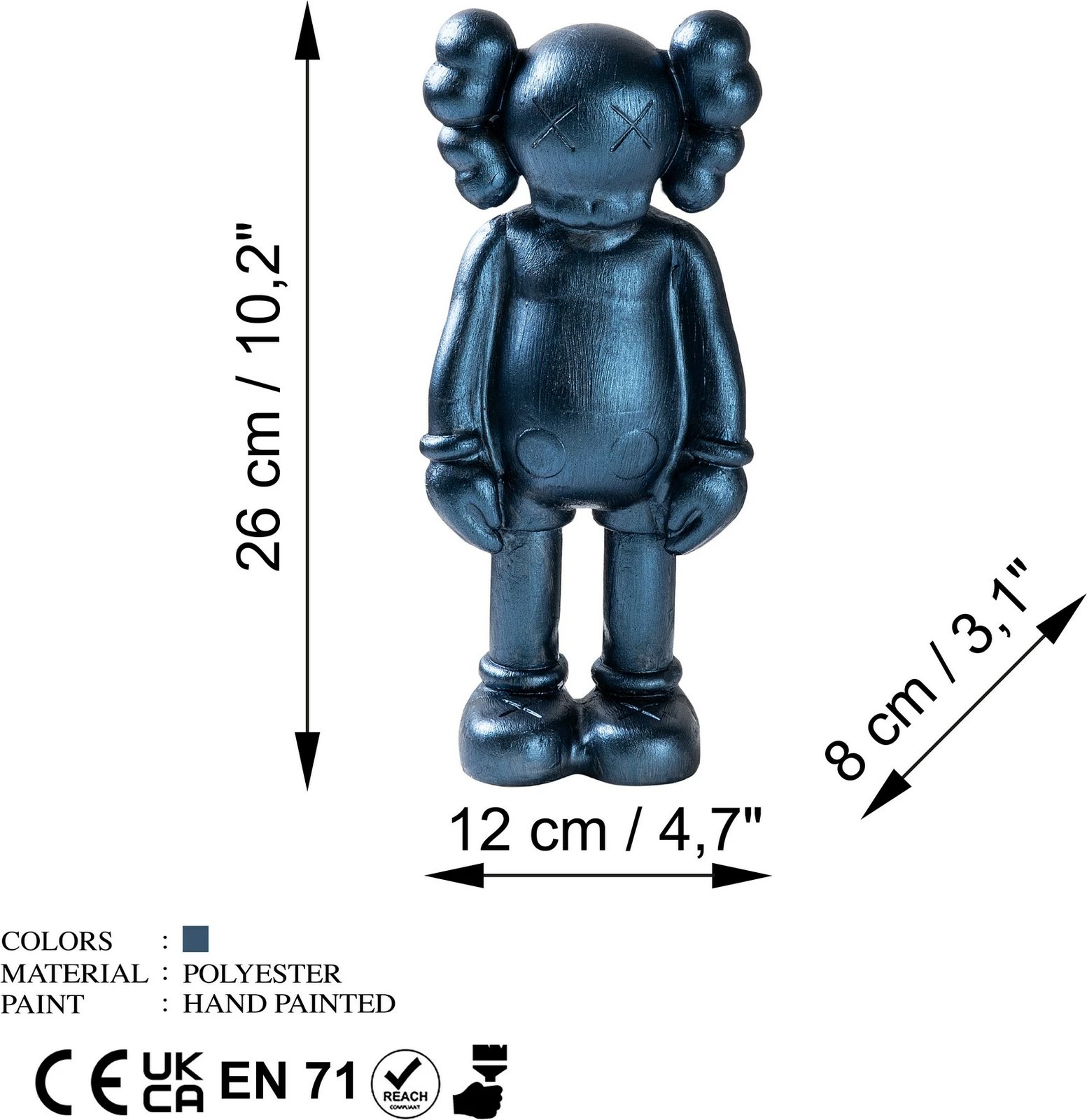 Objekt dekorativ Aberto Design, ngjyrë blu e errët, Yak-051-D
