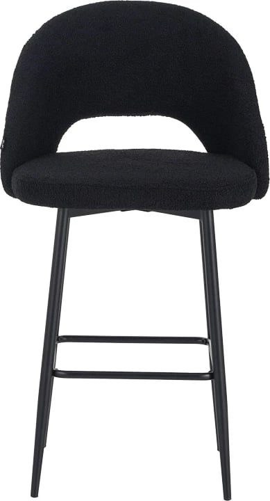 Karrige për bar Masebo, ngjyrë e zezë, këmbë metalike të zeza, 48x52x97cm