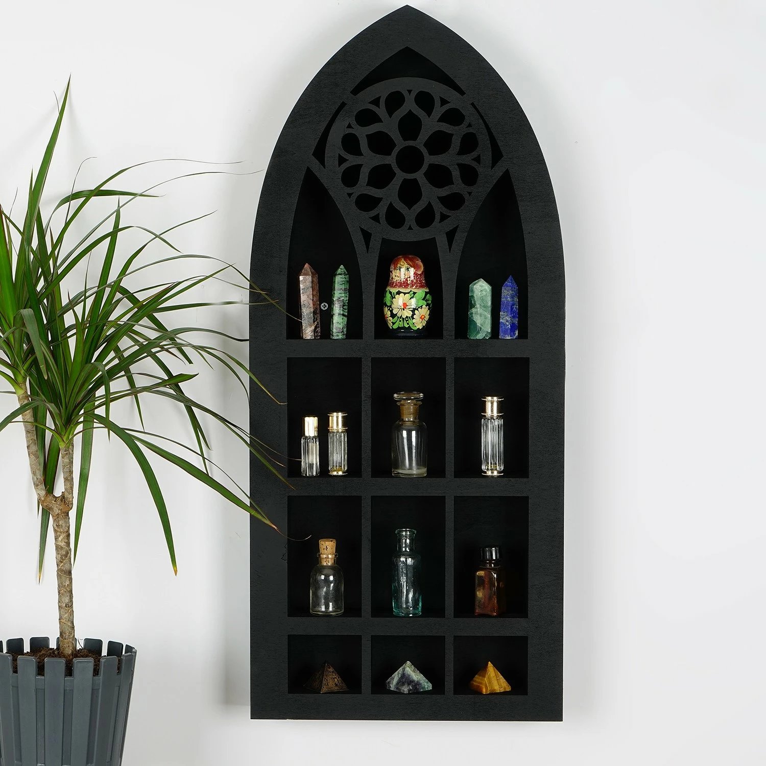 Organizues dekorativ prej druri, ngjyrë e zezë, Skye Decor, Meh207-S, 45x20x6 cm