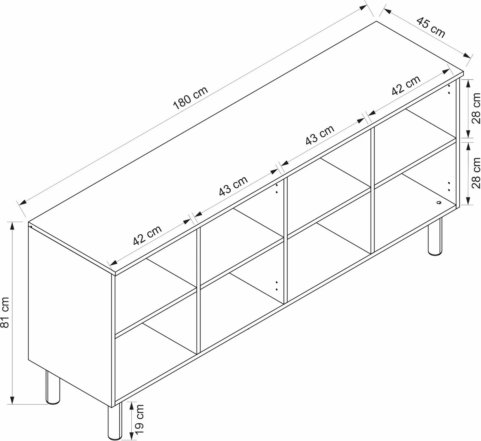 Konsol Skye Decor, ngjyrë e bardhë, Lotus