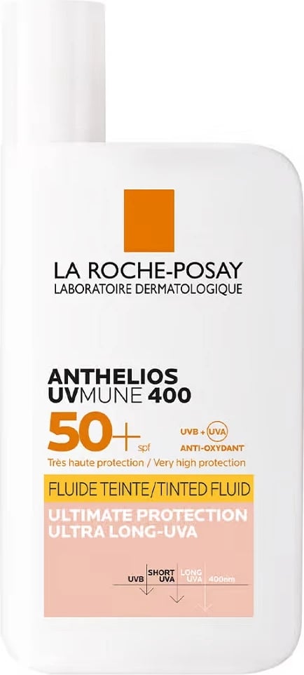 Fluid i diellit me ngjyrë për femra La Roche Posay Anthelios UVmune 400 SPF50+, 50ml