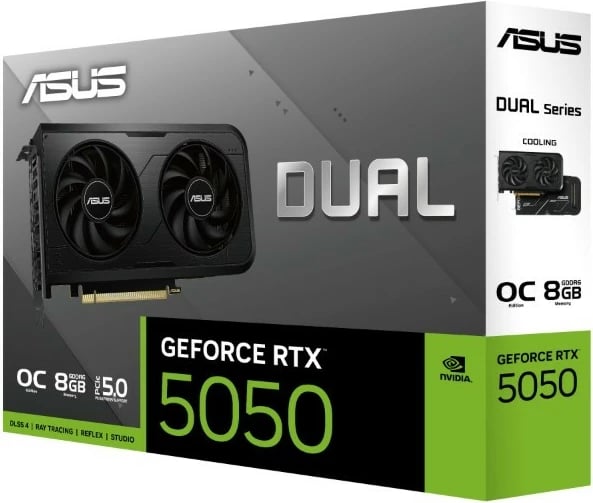 Kartelë grafike Asus GeForce RTX 5050 DUAL OC, 8GB GDDR6, 128-bit, e zezë