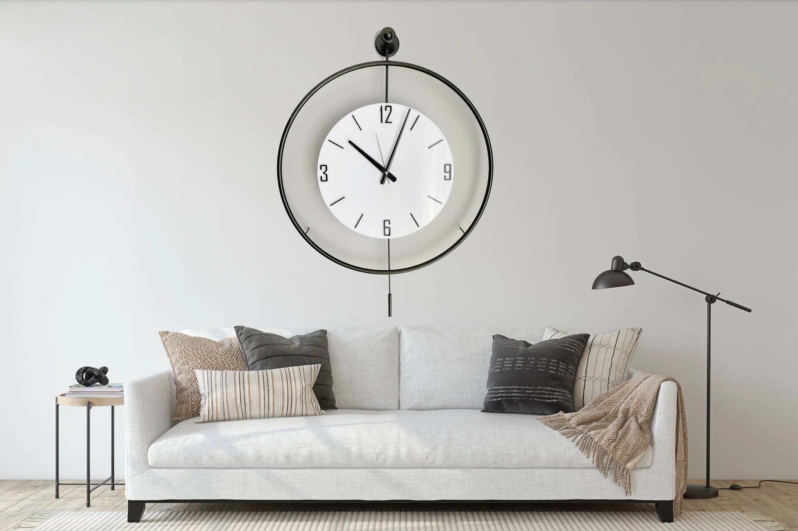 Orë muri dekorative prej metali, Wallity Mclock-00108, e zezë, 58x80x7 cm