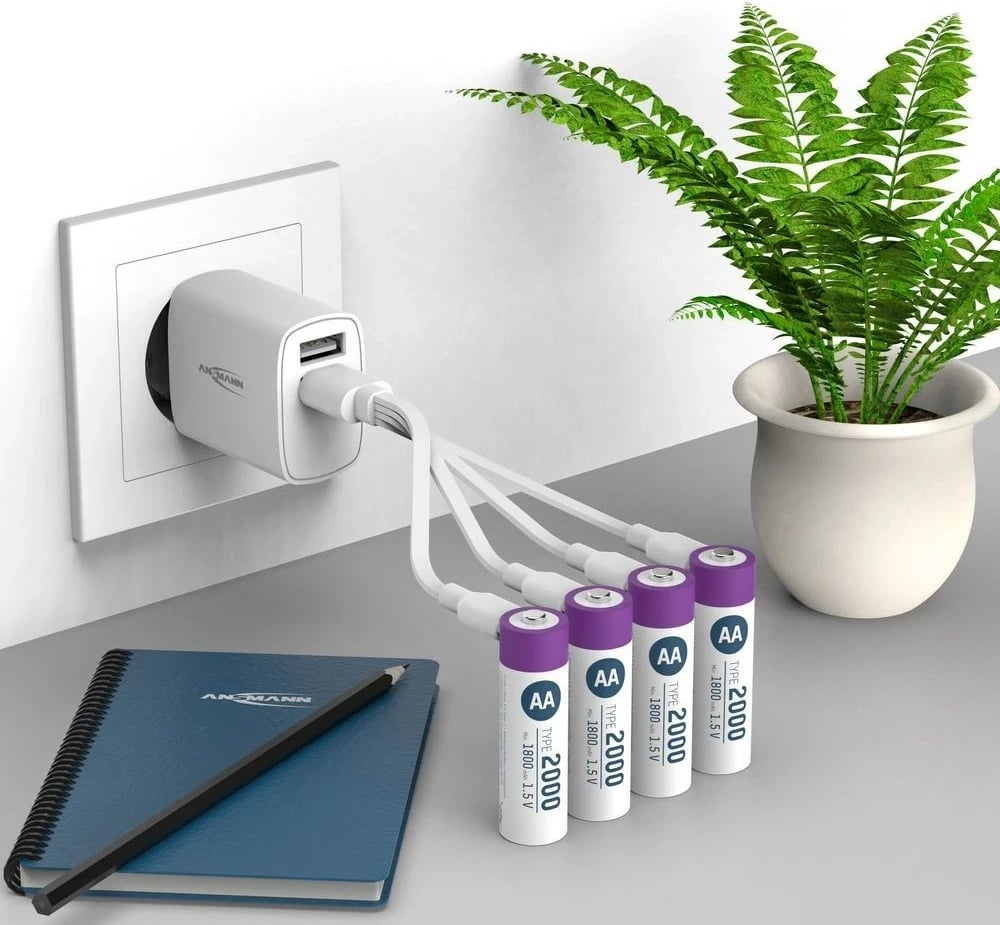 Bateri të rikarikueshme AA Ansmann 1312-0036, Li-Ion 1.5V, set 4 copë, Blu