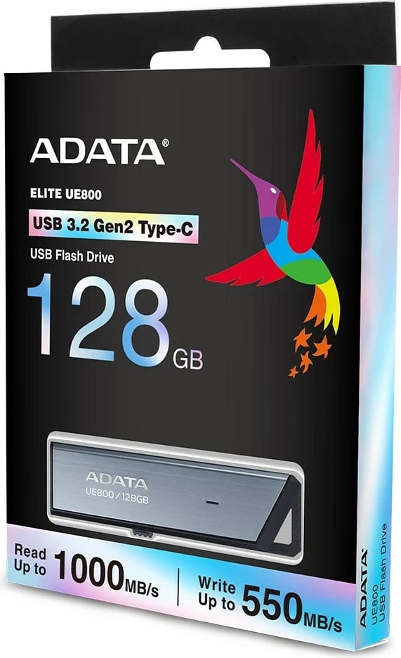 USB flash ADATA UE800 128 GB, USB Type-C 3.2 Gen 2, Argjendtë