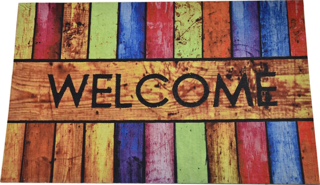 Shilte hyrëse PVC, shumëngjyrëshe, Welcome, 40x60cm