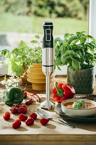 Blender dore, Adler AD 4628, 16000 rpm, 1200-1500W (max 1900W), Turbo, thyen akull, inoks, zi/argjendtë Blender dore, Adler AD 4628, 16000 rpm, 1200-1500W (max 1900W), Turbo, thyen akull, inoks, zi/argjendtë