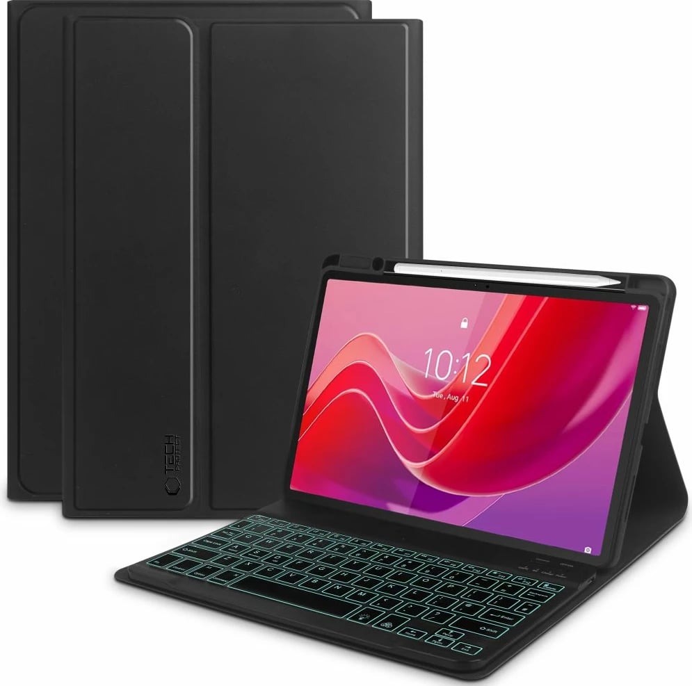 Mbështjellës me tastierë Tech-Protect SC Pen për Lenovo Tab M11 11", i zi, me vend për stylus, set