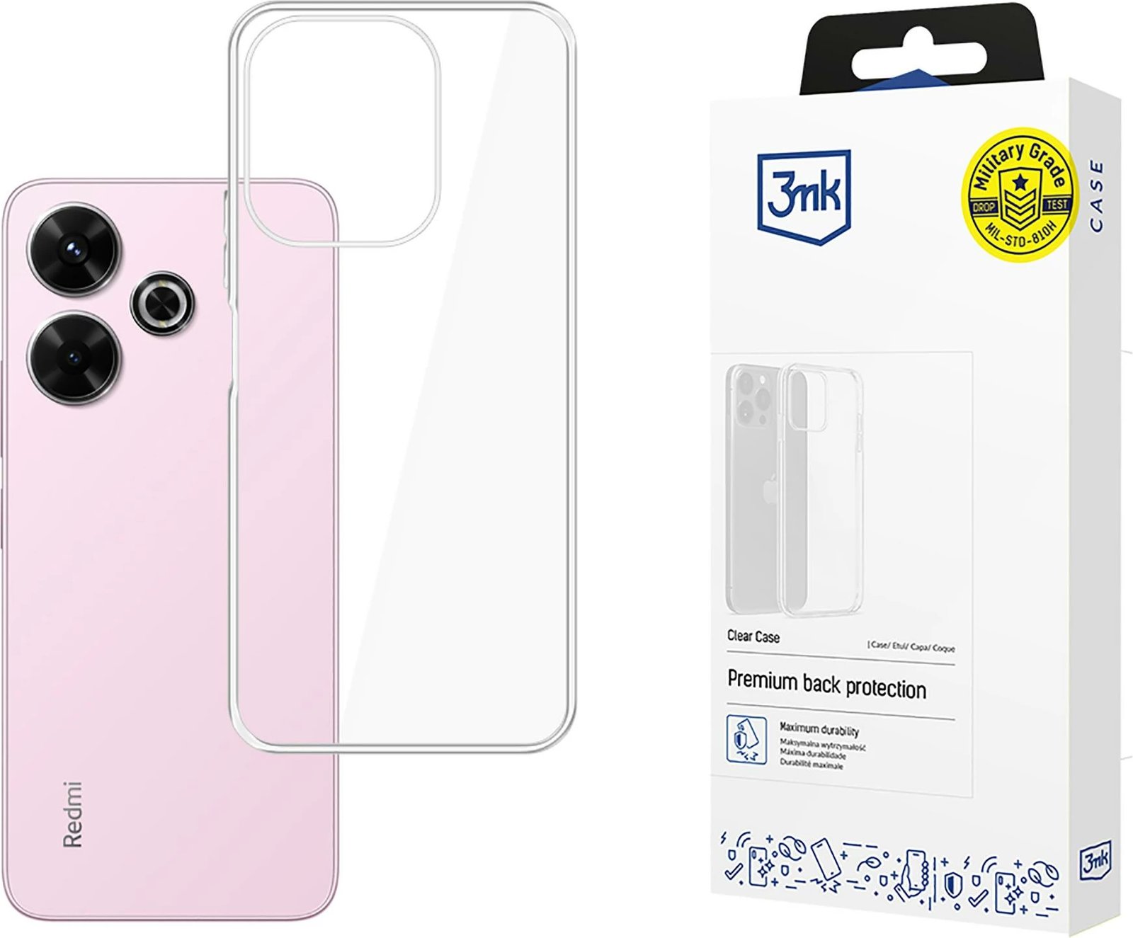 Mbështjellës 3mk Protection Clear Case për Xiaomi Redmi Note 13R 5G / Redmi 13 4G, transparent