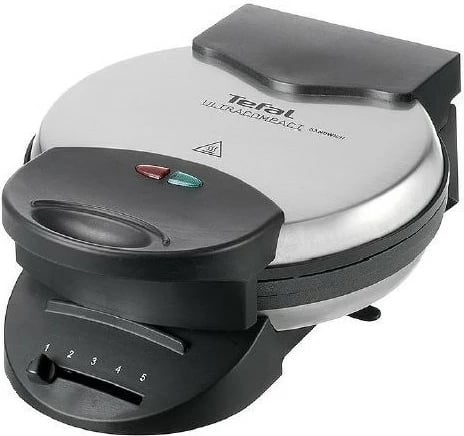 Pajisje për waffle Tefal WM310D, 5 waffle, Zemër, 20 cm, 1000 W, Ngjyrë e zezë, Inox