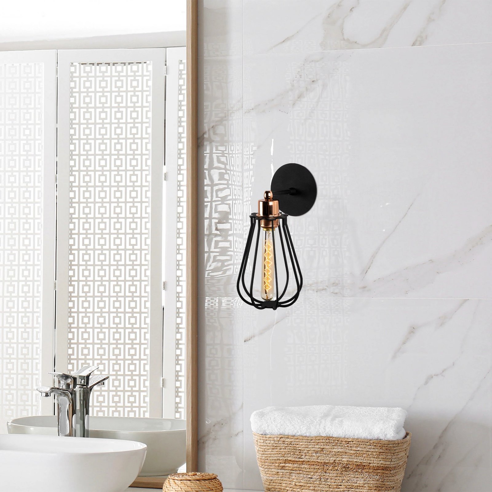 Llambë muri Opviq, Fetiye - N-1120, e zezë dhe bronzi Llambë muri Opviq, Fetiye - N-1120, e zezë dhe bronzi