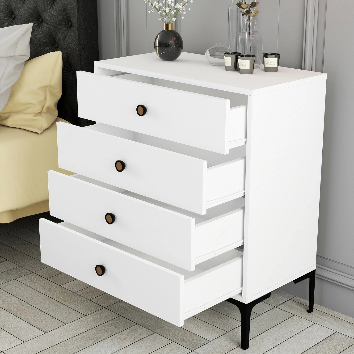 Komodë Hanah Home, Lizbon 542, e bardhë