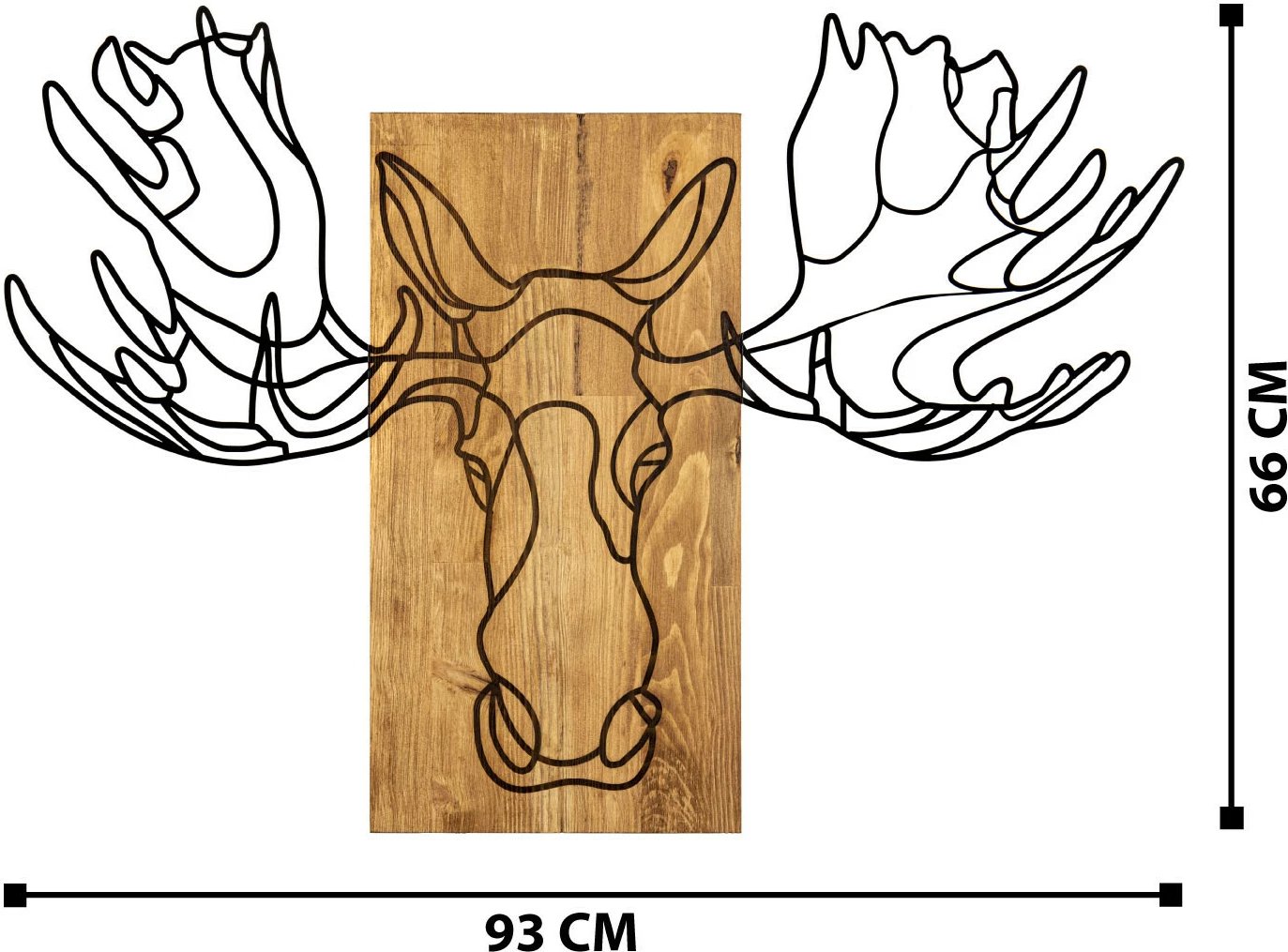 Aksesor dekorativ muri prej druri dhe metali, Wallity, Jeyan, ngjyrë e zezë dhe arre, 93x66cm