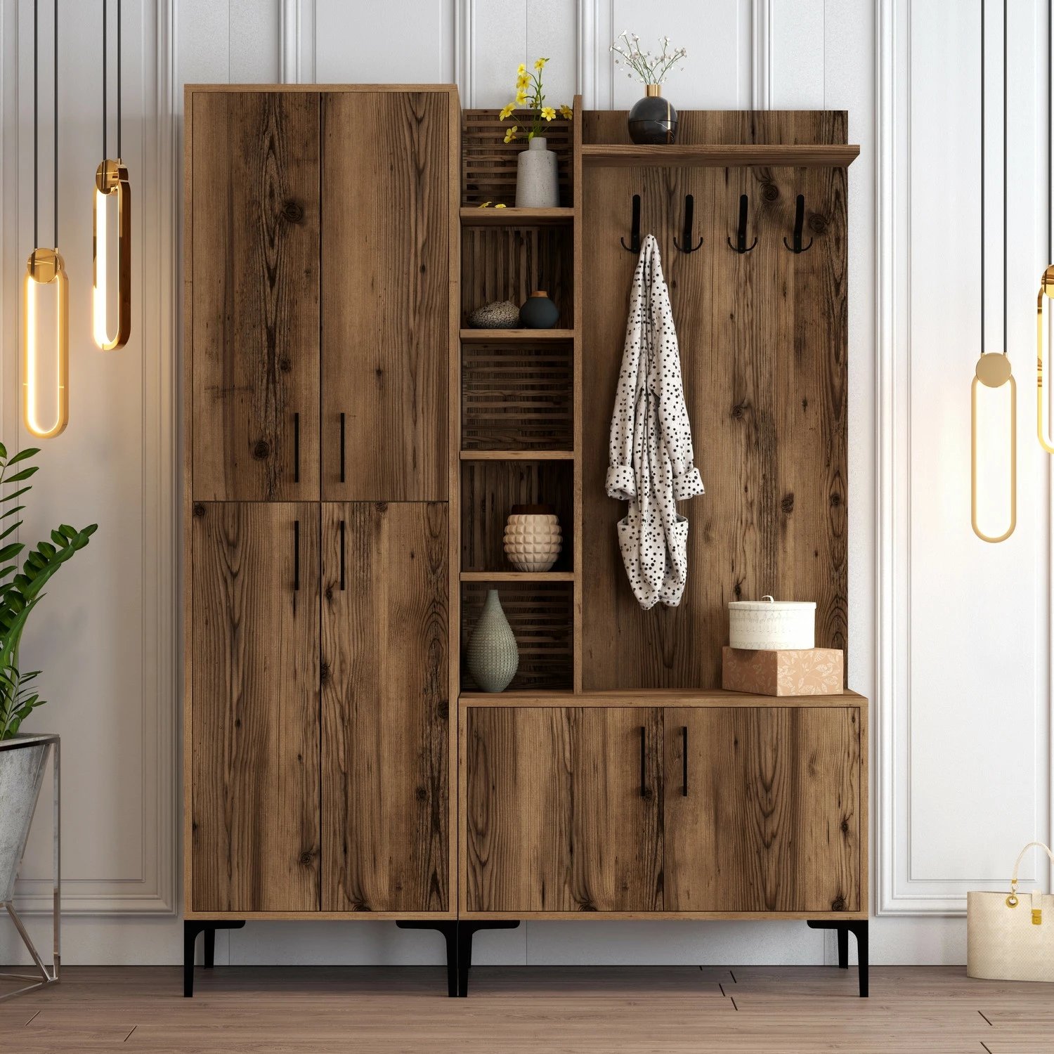 Stendë korridori Hanah Home, Viyana DA, ngjyrë arre