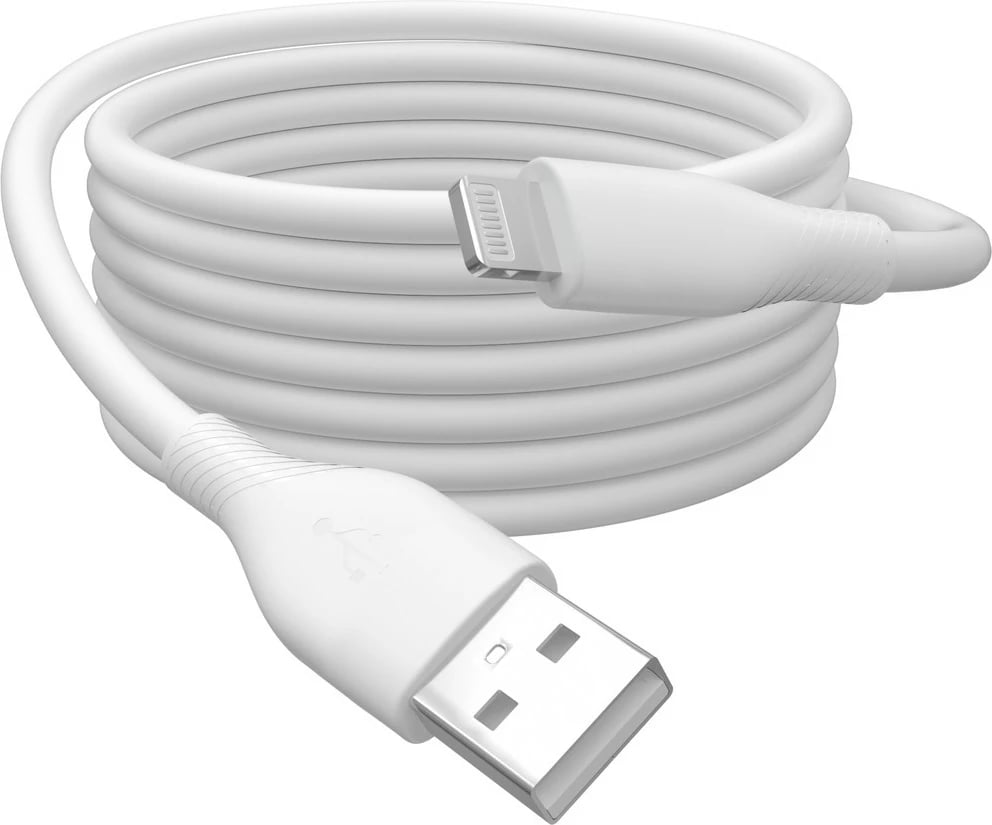 Kabëll USB Lightning Digitus 2m, silikon, i bardhë