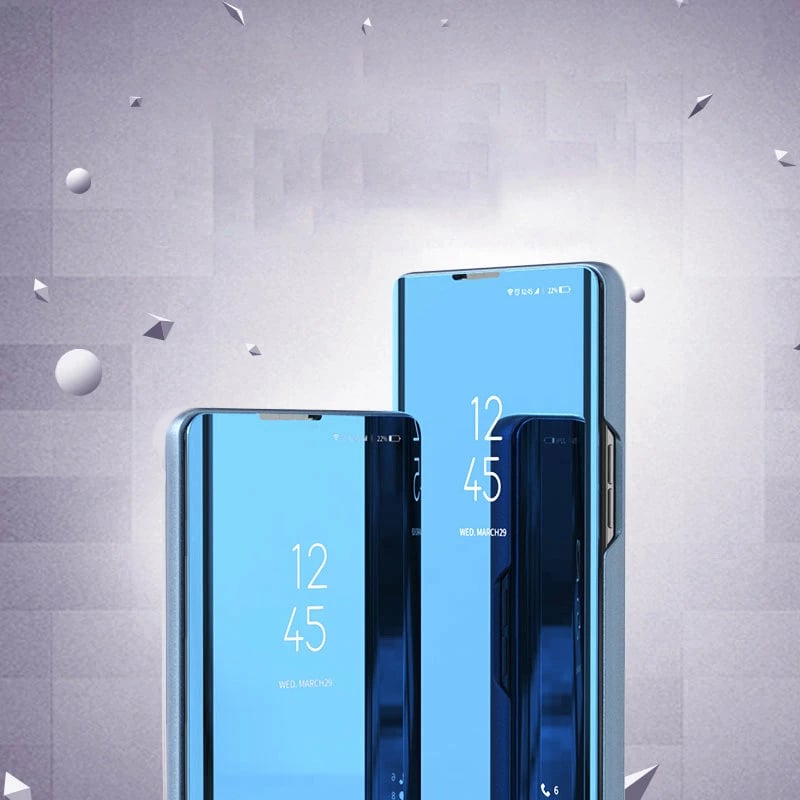 Mbështjellës Hurtel Clear View Case për Samsung Galaxy S22+, Blu
