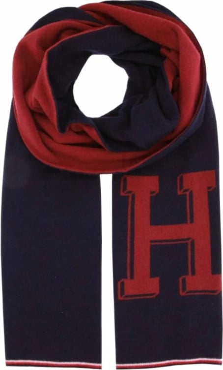 Shall për meshkuj Tommy Hilfiger, në ngjyrë të kuqe dhe blu të errët