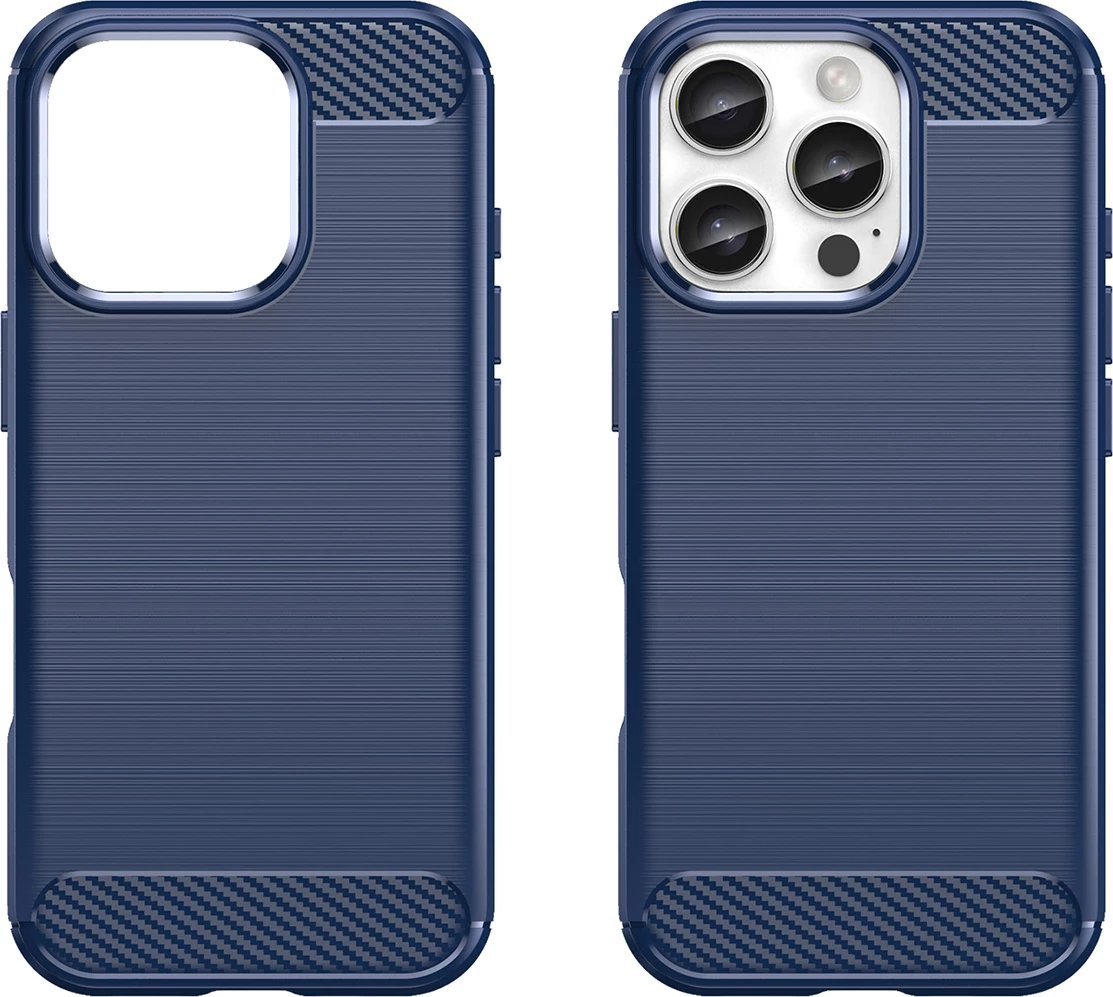 Mbështjellës Hurtel Carbon Case për iPhone 16 Pro Max, TPU, Blu