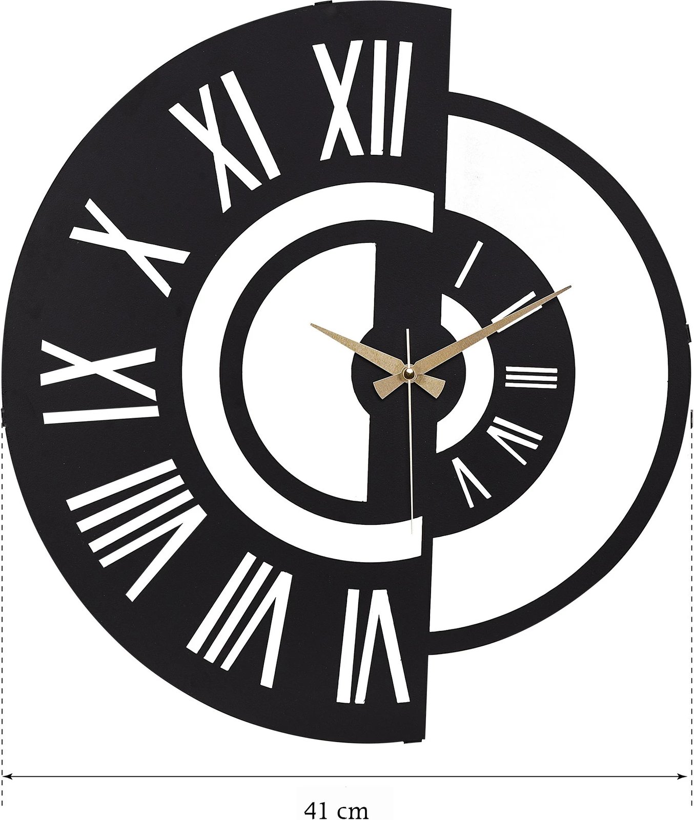 Orë muri dekorative prej metali, Wallity, Ruota 04, e zezë, 41cm