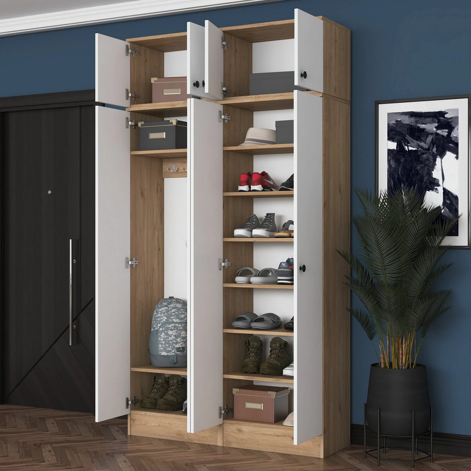 Stendë korridori Skye Decor, ngjyrë arre dhe e bardhë, EA146 - 3883