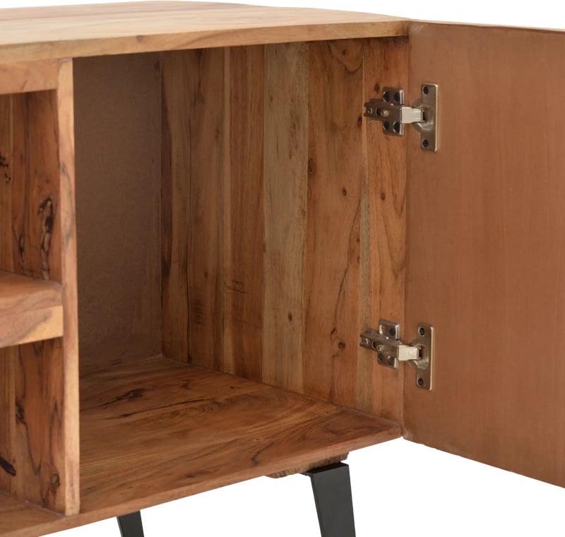 Komodë TV Dervie dru akacie natyral 130x43.5x66.5cm