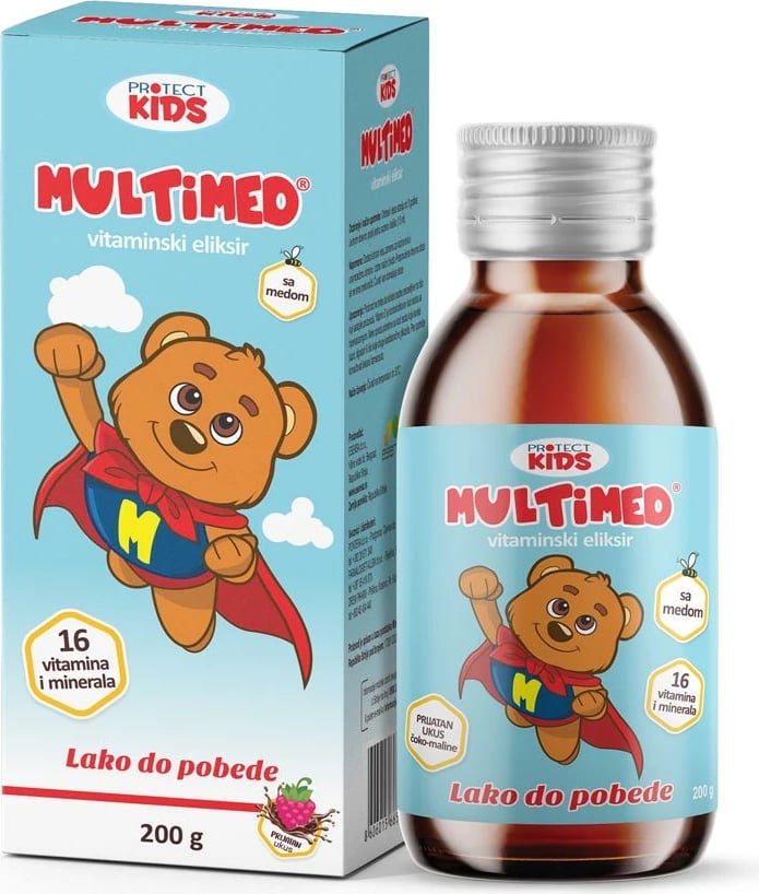Multimed sirup 200ml për fëmijë - Multivitamina për rritje, imunitet dhe energji te fëmijët.