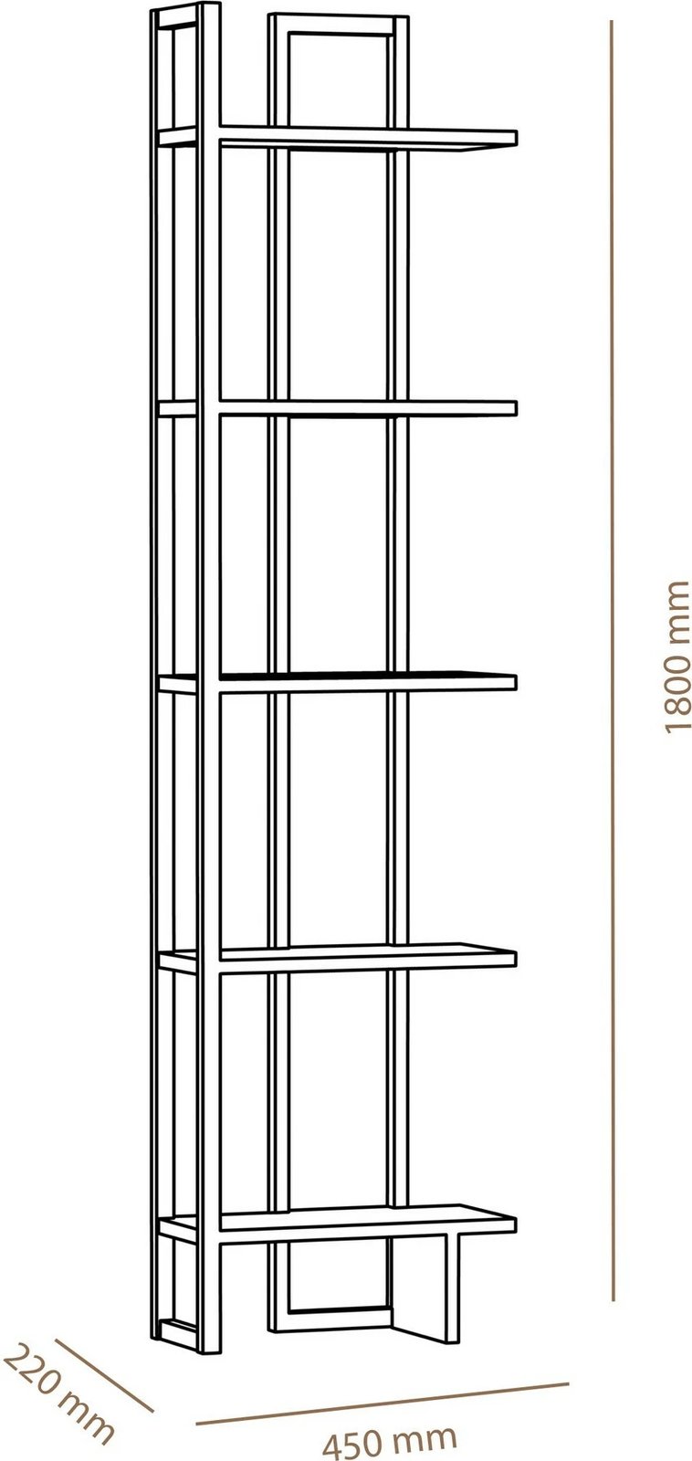Raft librash Hanah Home, Alice, i bardhë