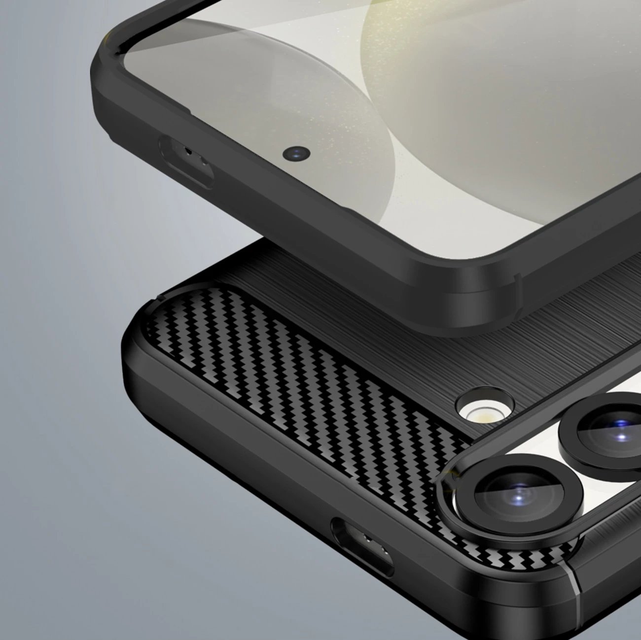 Mbështjellës Hurtel Carbon Case për Xiaomi Redmi Note 14S, TPU, i zi