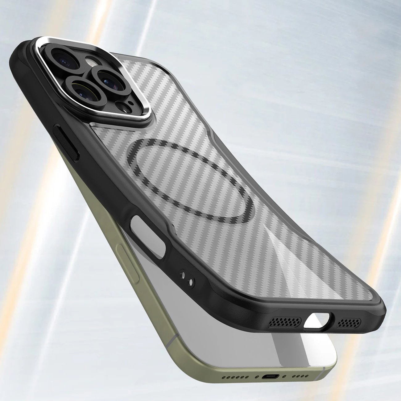 Mbështjellës Hurtel Leading Series MagSafe për iPhone 16 Pro, TPU, i zi