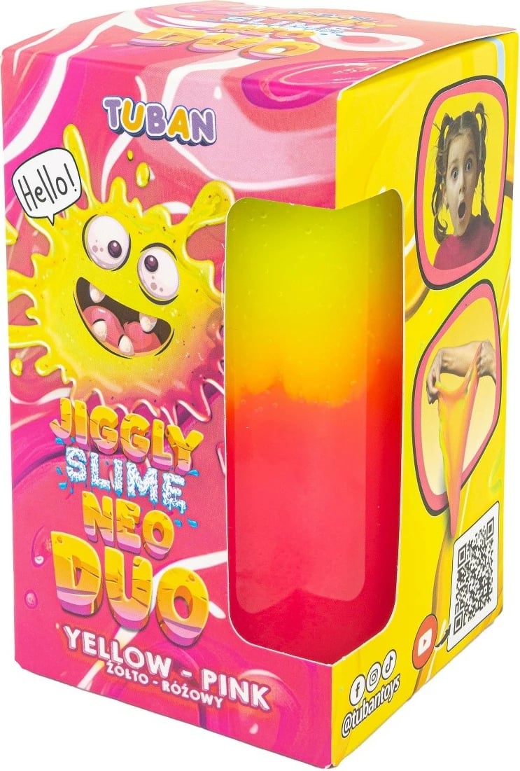 Slime Jiggly Neo Duo TUBAN, 430g, verdhë-rozë