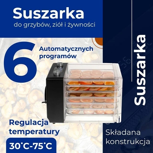 Tharëse kërpudhash, frutash dhe perimesh Adler AD 6660, 600 W, e zezë Tharëse kërpudhash, frutash dhe perimesh Adler AD 6660, 600 W, e zezë