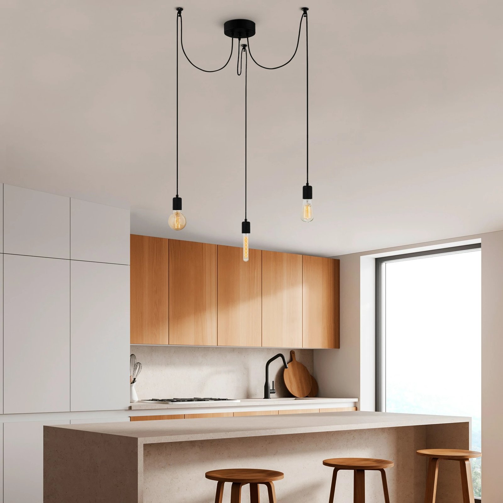 Llambë tavani Opviq, Kabluni, MR-927, ngjyrë e zezë Llambë tavani Opviq, Kabluni, MR-927, ngjyrë e zezë