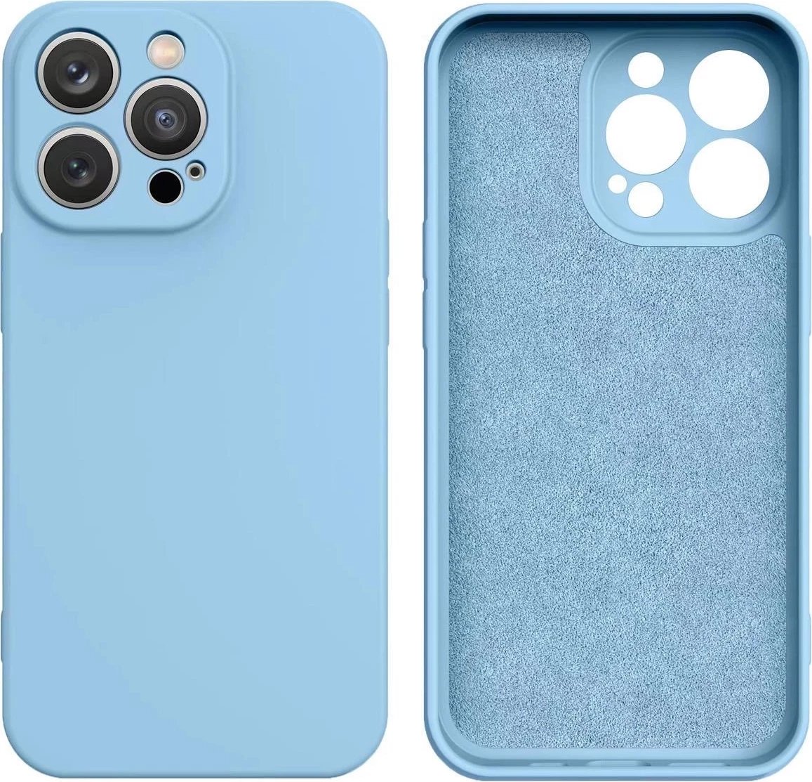 Mbështjellës silikoni Hurtel për iPhone 16e, Blu