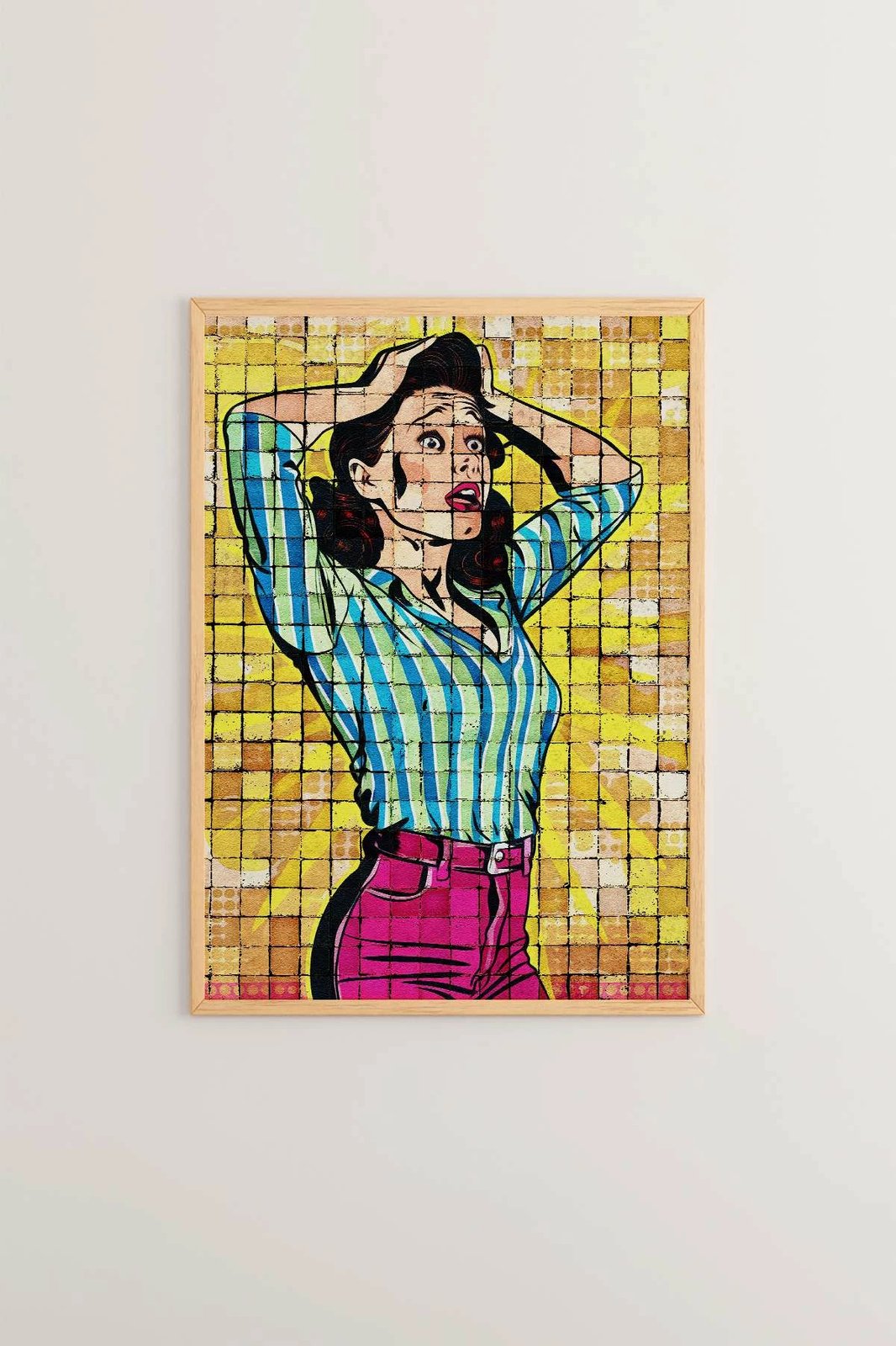 Pikturë dekorative me kornizë, Wallity Popmosaıc14, shumëngjyrëshe, 33x48cm