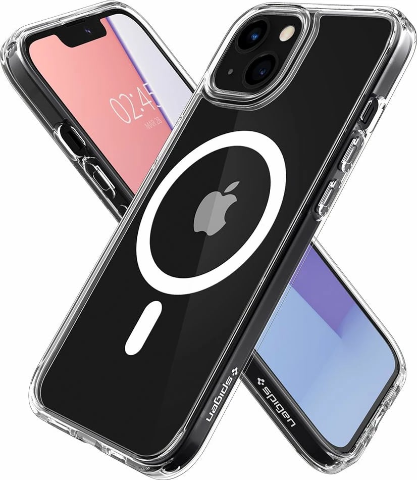 Mbështjellës Spigen Ultra Hybrid Mag me MagSafe për iPhone 13 mini, Transparent/Bardhë