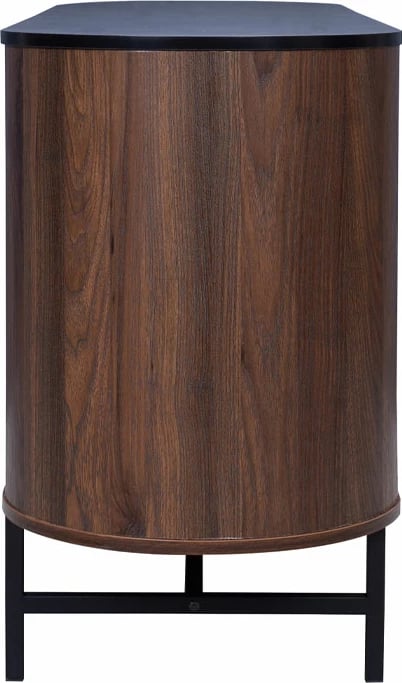 Bufe ovale me 3 dyer, ngjyrë arre, 150x45x74 cm