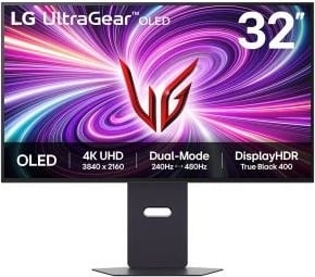 Monitor LG 32GS95UV-B UltraGear 32" OLED 4K UHD 240Hz (Dual-Mode 480Hz) DisplayHDR True Black 400, e zezë