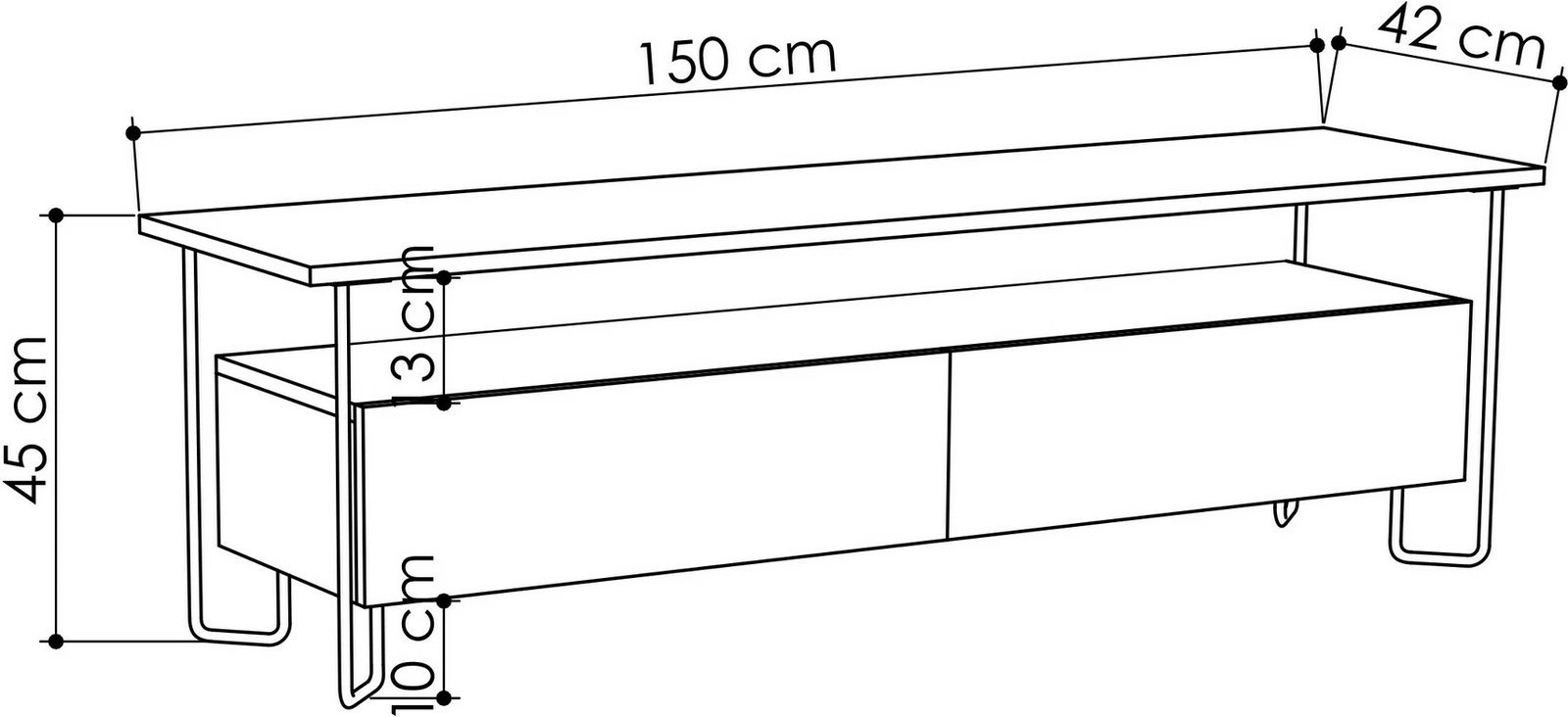 Komodë TV Skye Decor, ngjyrë antracit