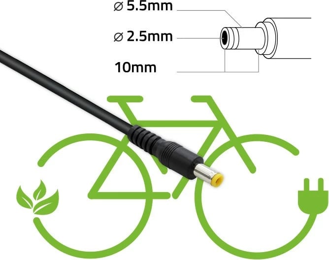 Karikues për biçikletë elektrike Qoltec 50761, 42V, 2A, 5.5x2.5mm, i zi