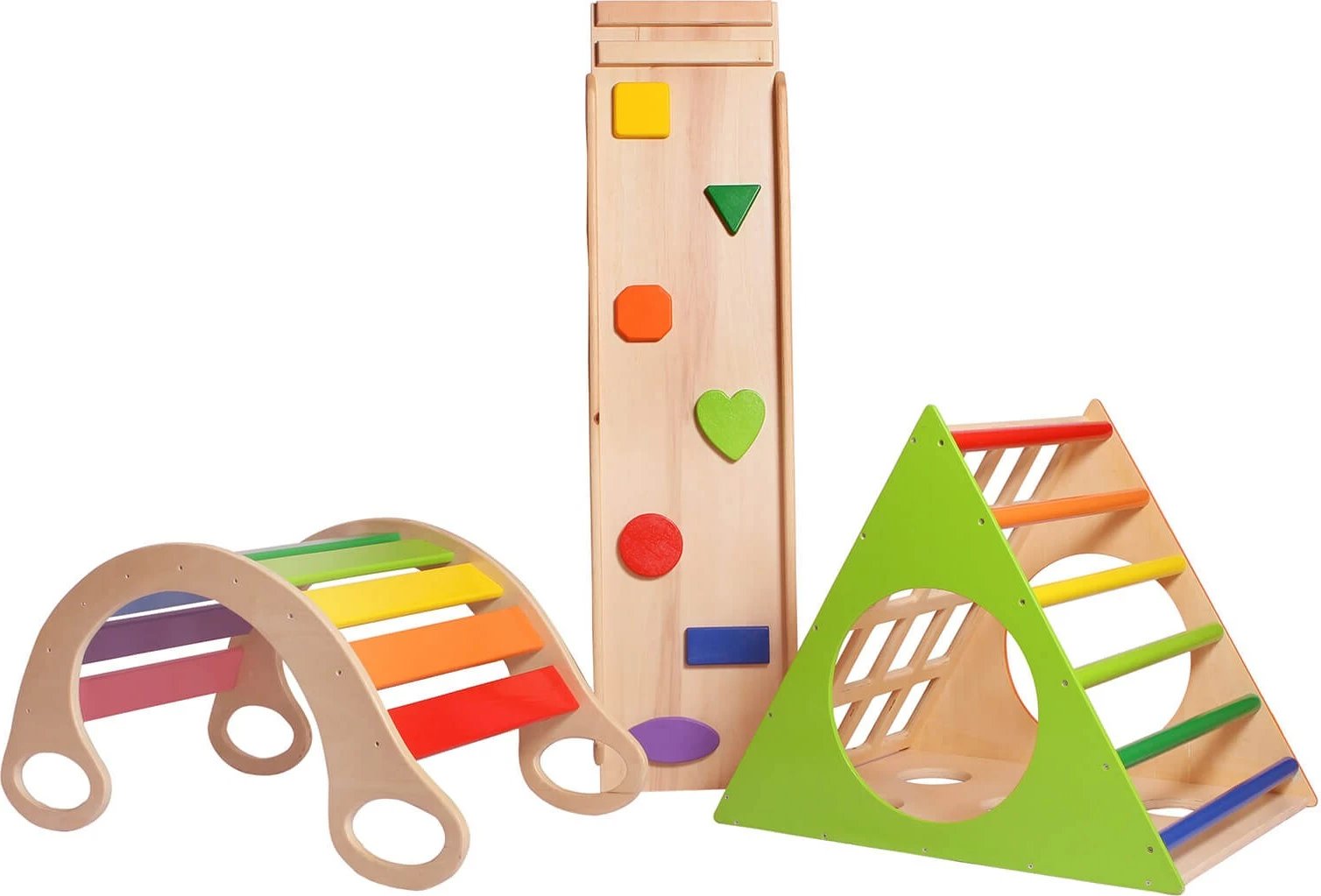 Lodër druri për fëmijë, shumëngjyrëshe, set Prisma Skye Decor