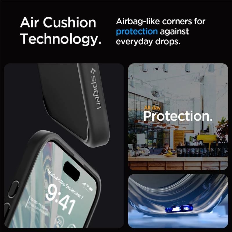 Mbështjellës Spigen Crystal Hybrid për iPhone 15 Pro, Transparent/Black