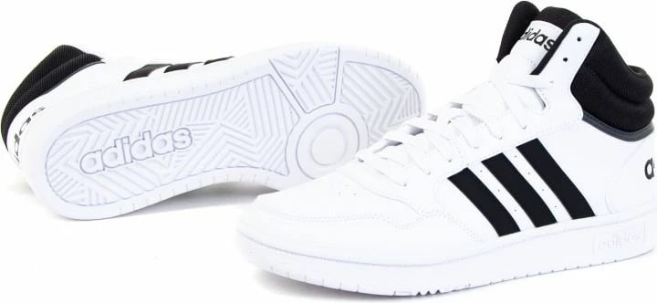Atlete për meshkuj adidas Hoops 3.0 Mid M GW3019, të bardha