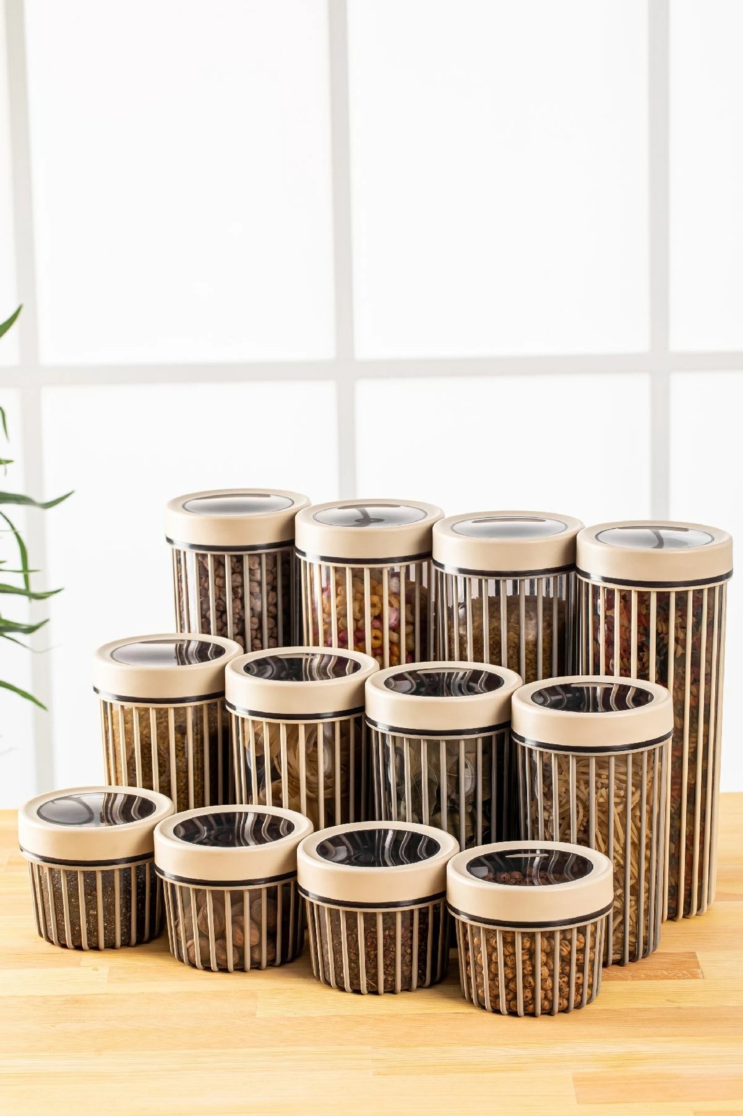 Set kuti për organizim (12 copë), Hermia, Lınea12Lıkrsk, ngjyrë krem