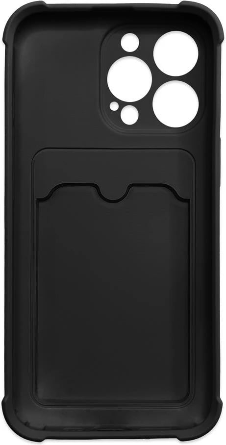 Mbështjellës Hurtel Card Armor për Xiaomi Redmi 10X 4G / Redmi Note 9, xhep kartelash, silikon, i zi